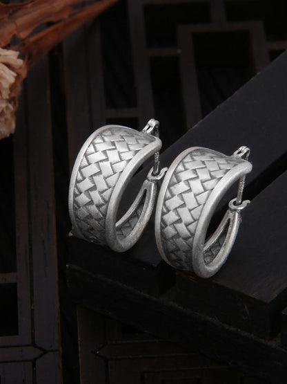 Clous d'oreilles torsadés rétro en argent S925 pour femmes AV1019