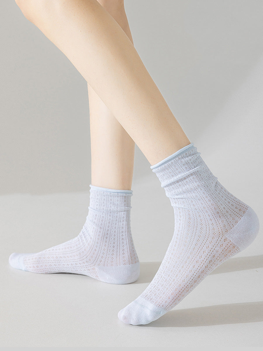 Lot de 6 paires de chaussettes fines en coton uni en laine CX002