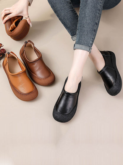 Women Autumn Casual Soft Leather Flat Shoes AS1007