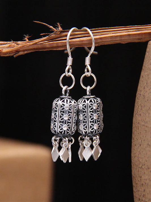 Boucles d'oreilles à pampilles lanternes vintage en argent S925 pour femmes AT1093