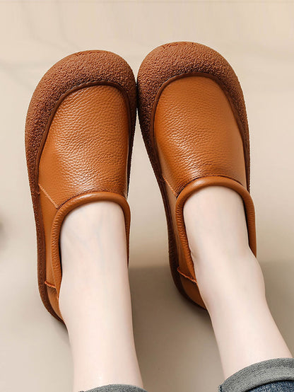 Women Autumn Casual Soft Leather Flat Shoes AS1007