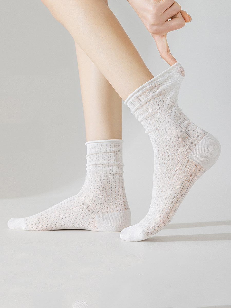 Lot de 6 paires de chaussettes fines en coton uni en laine CX002