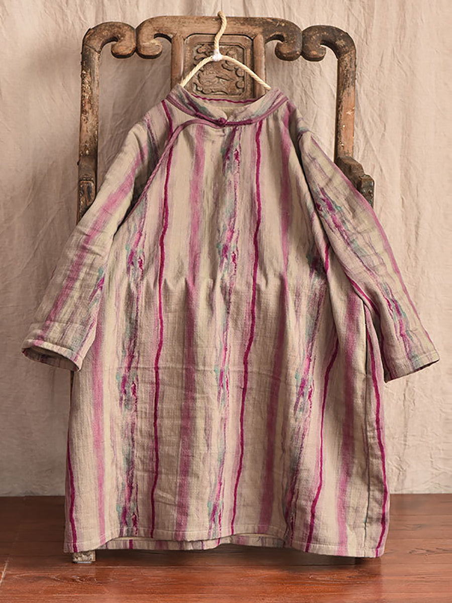 Robe de chambre à rayures vintage pour femme AT1016