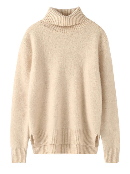 Women Autumn Turtleneck Soft Wool Solid Sweater BA1038