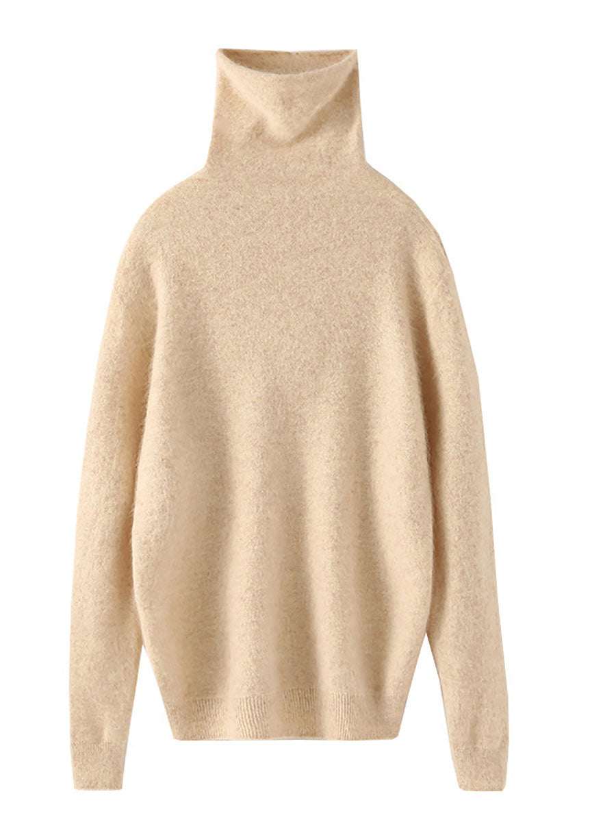 Pull en laine à col roulé pour femme, doux et chaud, en tricot, automne, AV1029 