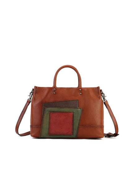 Sac à main en cuir patchwork pour femme avec bandoulière AH1076