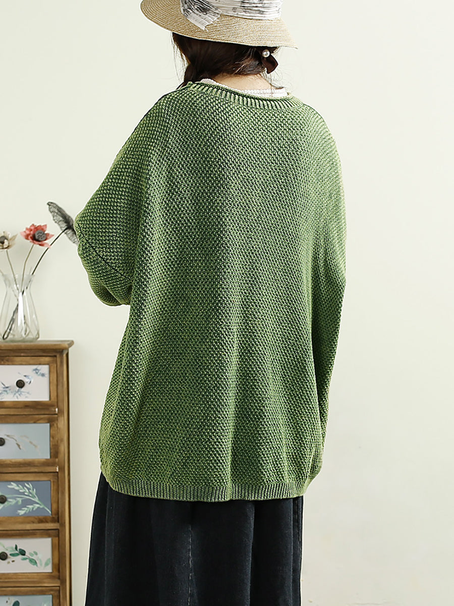 Pull en tricot uni à col rond pour femme, décontracté, automne, AT1025 