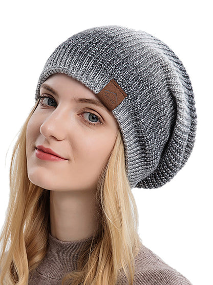 Bonnet tricoté dégradé décontracté pour femme, garde au chaud, hiver, AH1021