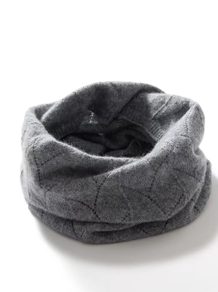 Foulard d'hiver en laine perforée unie pour femme QN018 