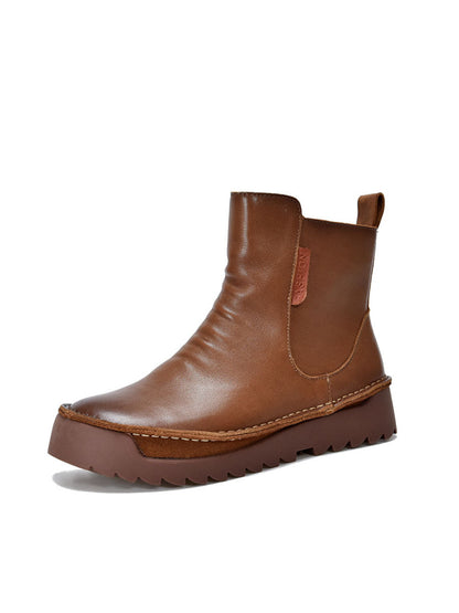 Bottines en cuir épissées vintage pour femmes, automne BA1013