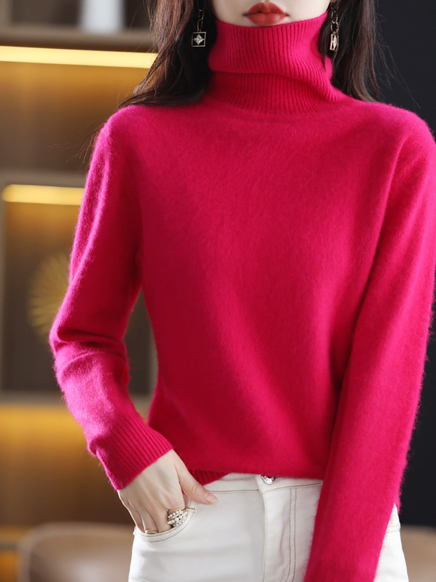 Women Autumn Casual Turtleneck Soft Cashmere Sweater AK1029