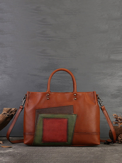 Sac à main en cuir patchwork pour femme avec bandoulière AH1076