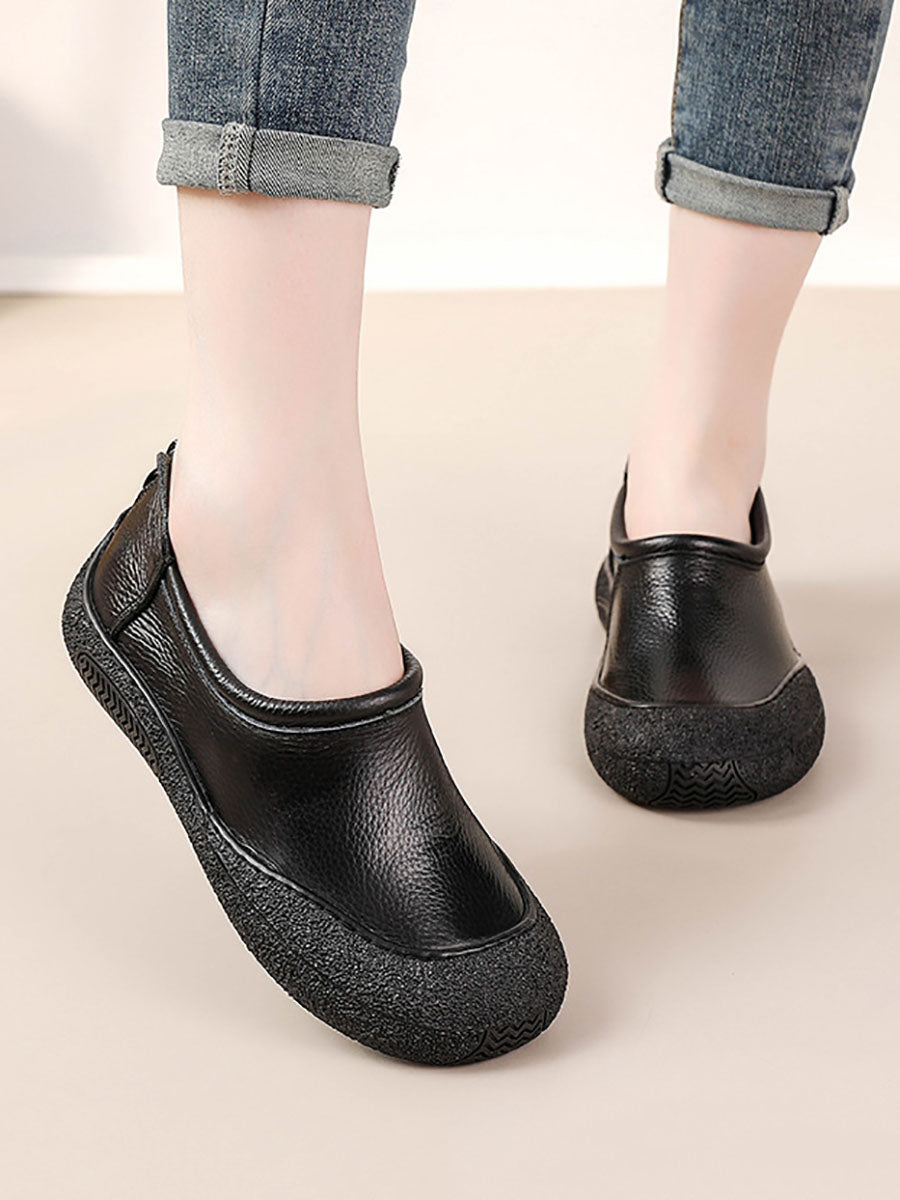 Women Autumn Casual Soft Leather Flat Shoes AS1007