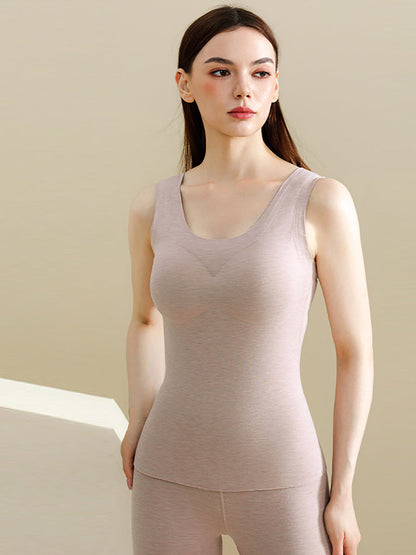 Women Winter Seamless Warm With Breast Pads Vest BA1078