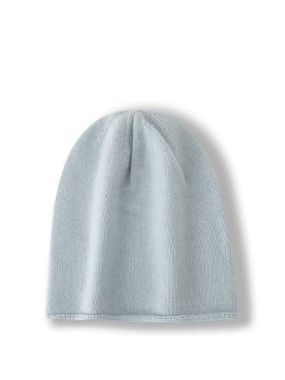 Women Casual Solid Hemming 100%Cashmere Knit Hat BA1068