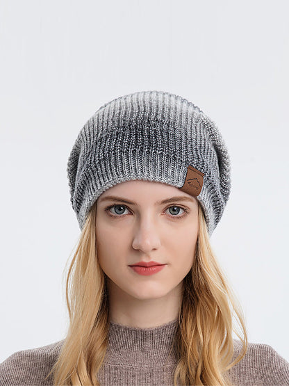 Bonnet tricoté dégradé décontracté pour femme, garde au chaud, hiver, AH1021