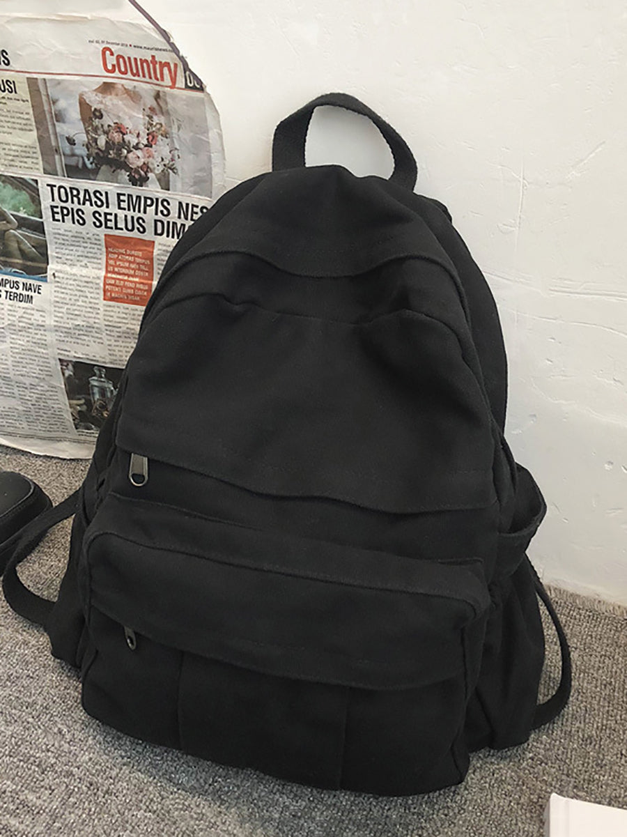 Lässiger Rucksack aus massivem Canvas für Damen mit großem Fassungsvermögen AT1030