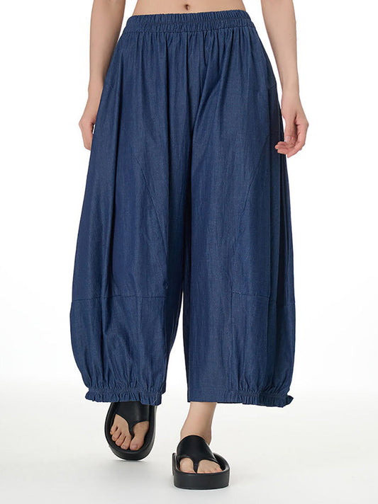 Women Casual Summer Solid Wide-leg Loose Pants FD028