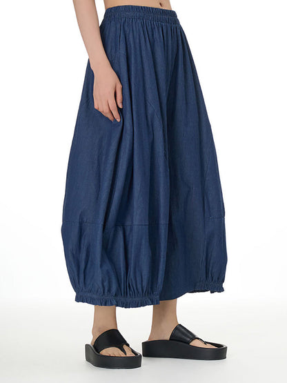 Women Casual Summer Solid Wide-leg Loose Pants FD028