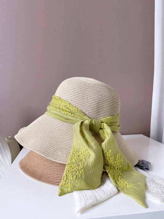 Chapeau d'été à imprimé jacquard artistique pour femme FD030