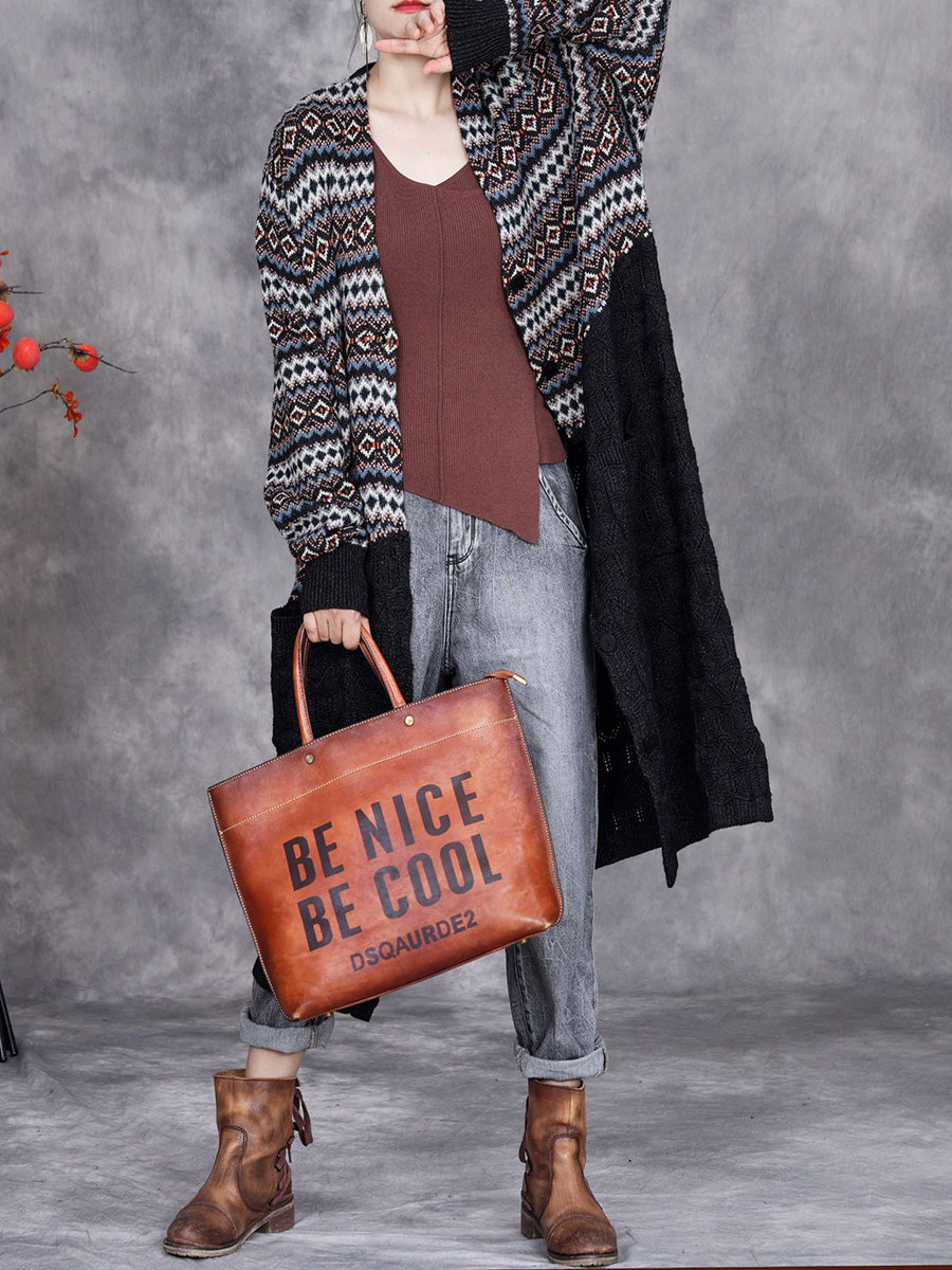 Women Autumn Stripe Colorblock Knitted Cardigan Coat AH1060