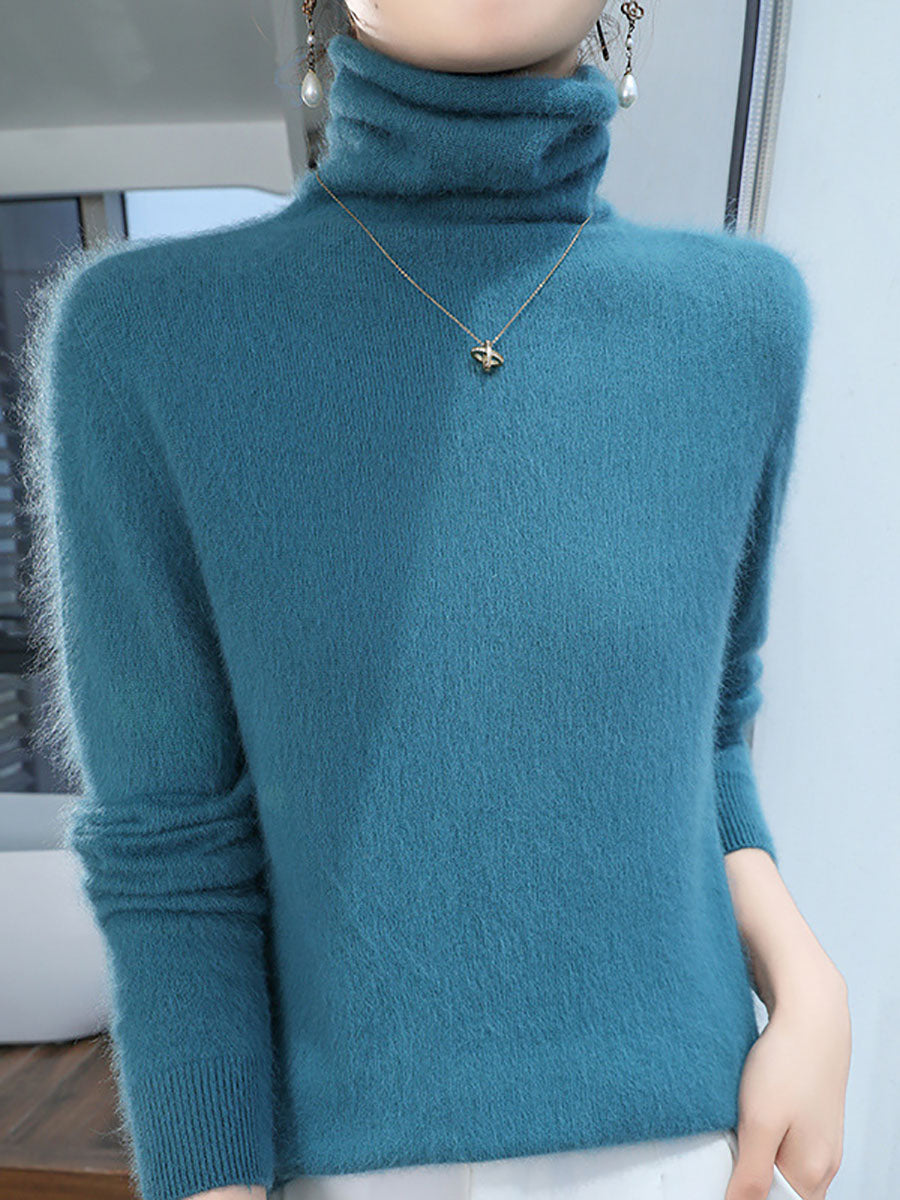 Women Autumn Turtleneck Wool Soft Warm Knit Sweater AV1029