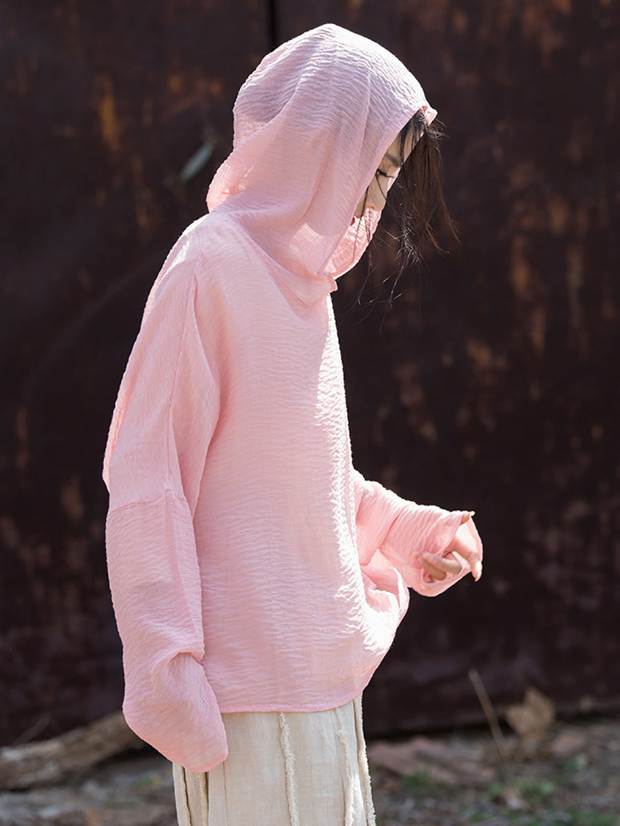 Chemise d'été décontractée à capuche fine et résistante au soleil pour femmes CV1014