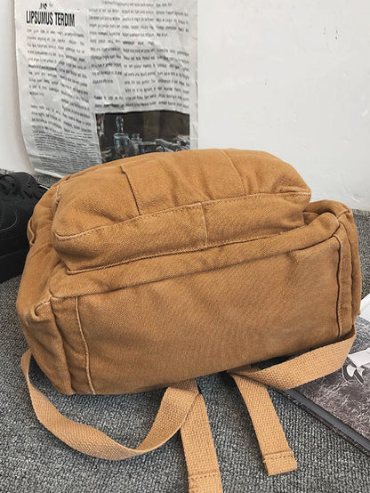 Lässiger Rucksack aus massivem Canvas für Damen mit großem Fassungsvermögen AT1030