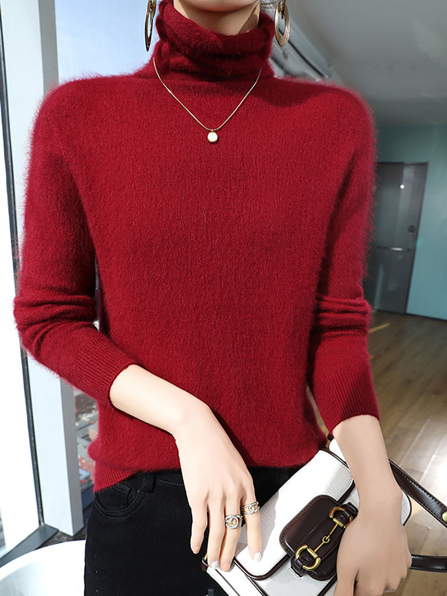 Women Autumn Turtleneck Wool Soft Warm Knit Sweater AV1029