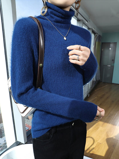 Women Autumn Turtleneck Wool Soft Warm Knit Sweater AV1029