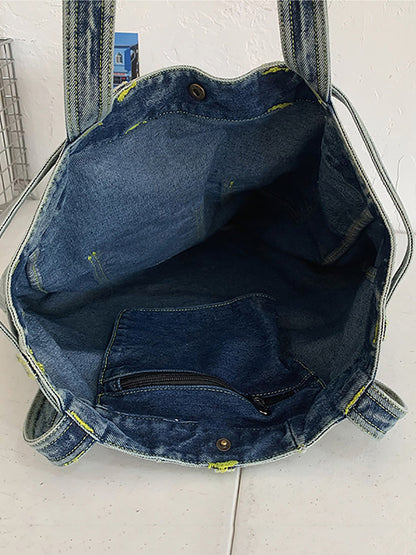 Sac à main en denim uni vintage pour femme, sac à bandoulière BN1033