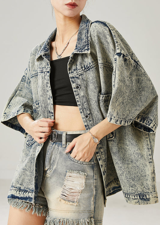 Veste en jean surdimensionnée grise moderne pour l'été AZ1048 