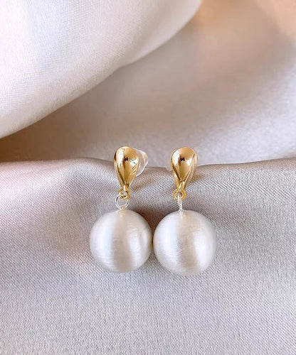 Belles boucles d'oreilles pendantes sphériques en alliage de métal blanc WH009