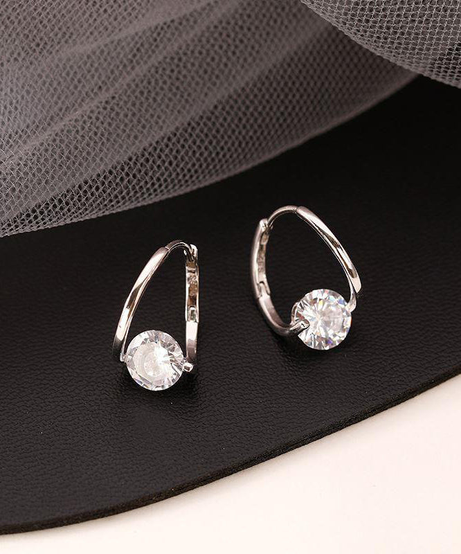 Boho Gold Copper Alloy Zirco Hoop Earrings YI024