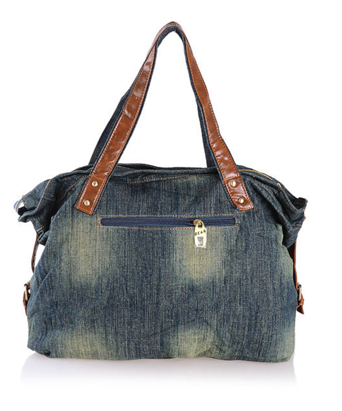 Boutique Denim Blau Patchwork Canvas Umhängetasche Handtasche MM088