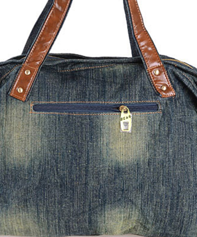 Boutique Denim Blau Patchwork Canvas Umhängetasche Handtasche MM088