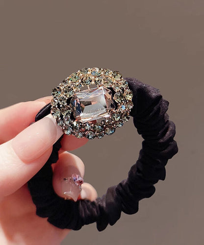 Brief Black Alloy Zircon Hollow Out Hair Band YI042