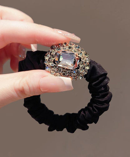 Brief Black Alloy Zircon Hollow Out Hair Band YI042