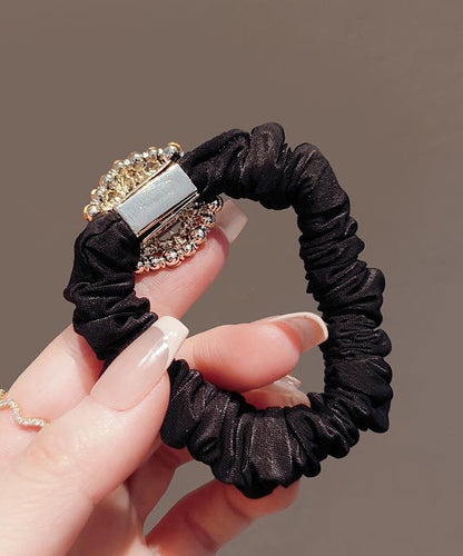 Brief Black Alloy Zircon Hollow Out Hair Band YI042