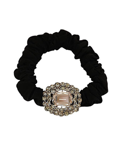 Brief Black Alloy Zircon Hollow Out Hair Band YI042