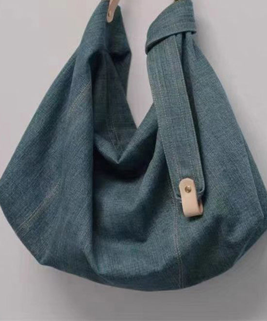 Lässige, blaue Handtasche aus massivem, strapazierfähigem Denim mit großem Fassungsvermögen QF018