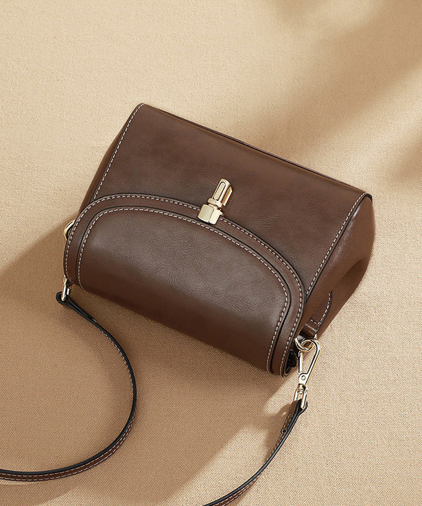 Casual Coffee Versatile Faux Leather Messenger Bag YR019