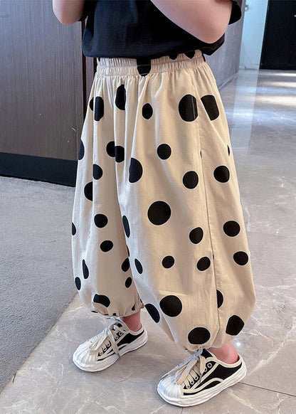 Chic Apricot Dot Pink Kids Lantern Pants Spring TV007