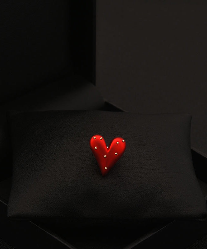 Chic Red Stainless Steel Love Brooch YI028