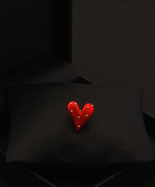 Chic Red Stainless Steel Love Brooch YI028