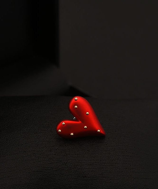 Chic Red Stainless Steel Love Brooch YI028