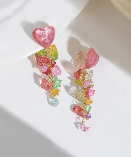 Boucles d'oreilles pendantes à pampilles en cuivre à blocs de couleurs à faire soi-même QU016