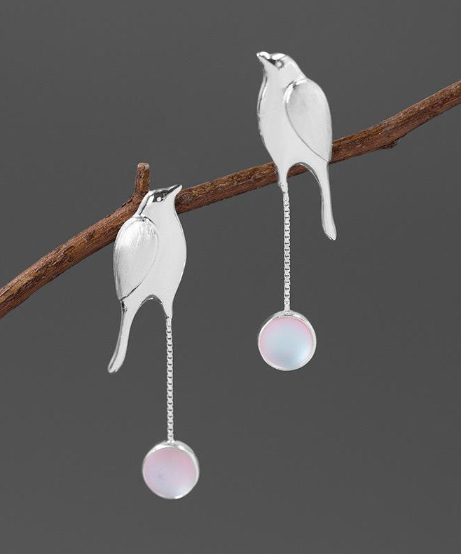 DIY Gold Sterling Silver Overgild Coloured Glaze Little Bird Drop Earrings QQ024