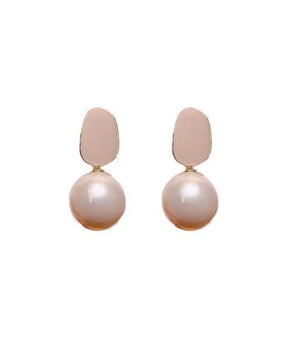 DIY Light Pink Sterling Silver Alloy Pearl Drop Earrings AH361