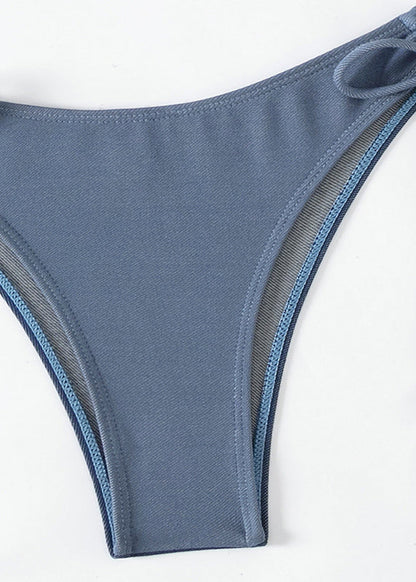 Europäische und amerikanische blaue Bikini-Bademode mit Schnürung, Set für Damen, VC012